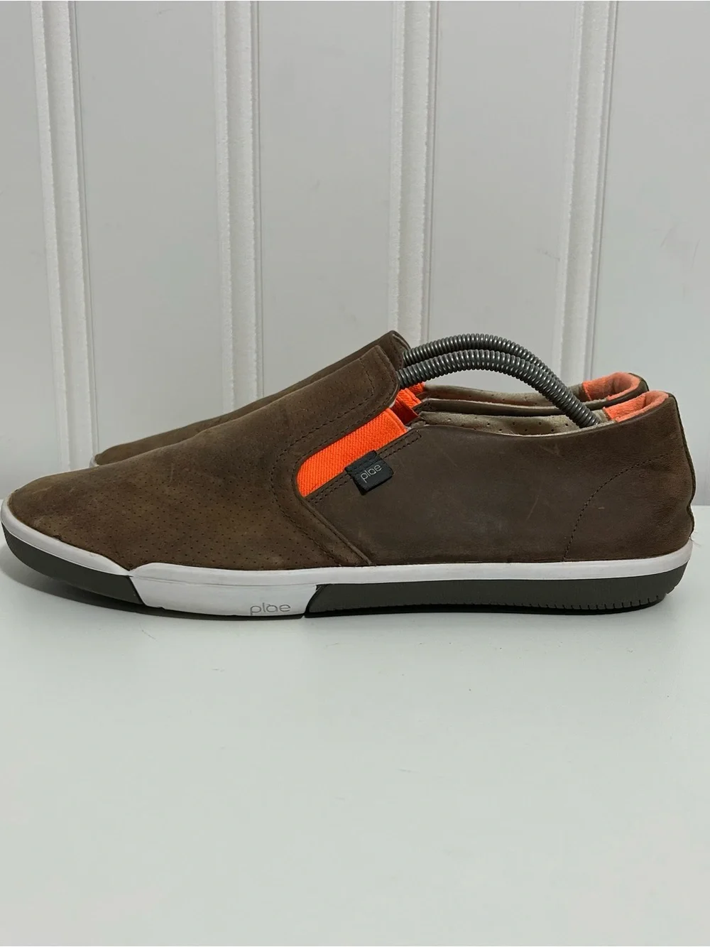 Plae marten brown leather slip on